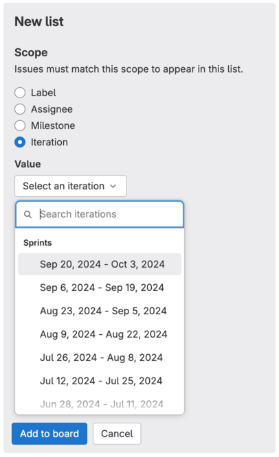 Iteration lists